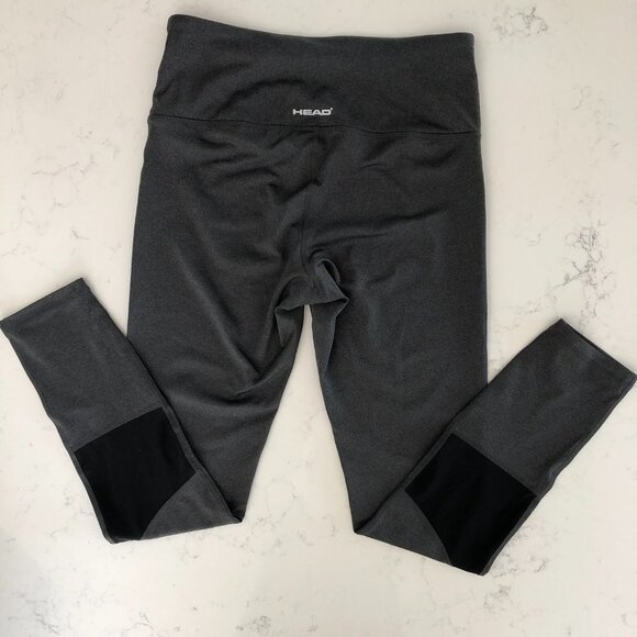HEAD Athletic Activewear Hi Rise Leggings w Mesh Panels Gray + Black Size M - Picture 7 of 12